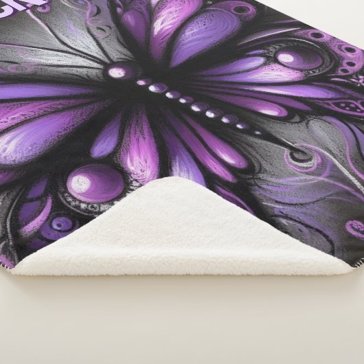 Whimsical Gothic Butterfly Purple Personalized Sherpadecke (3/4)