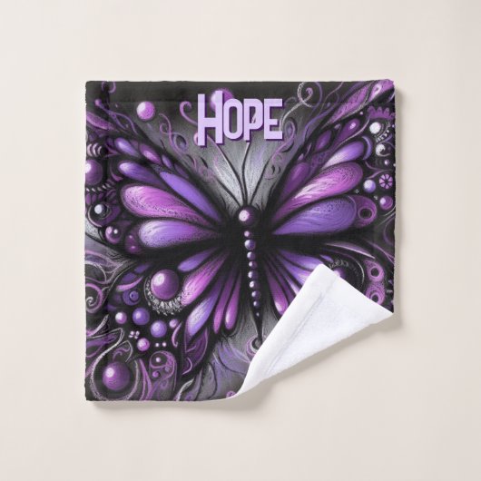 Whimsical Gothic Butterfly Purple Personalized Waschlappen (Waschlappen)