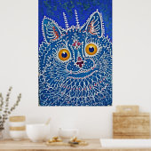 Whimsical Gothic Cat Poster - Retro Art (Küche)