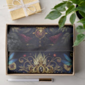Whimsical Gothic Celestial Libelle Rabe Fee  Seidenpapier (Geschenk)