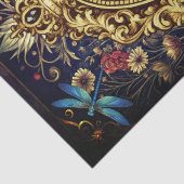 Whimsical Gothic Celestial Libelle Rabe Fee  Seidenpapier (Detail)