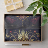 Whimsical Gothic Celestial Libelle Rabe Fee  Seidenpapier (Geschenk)