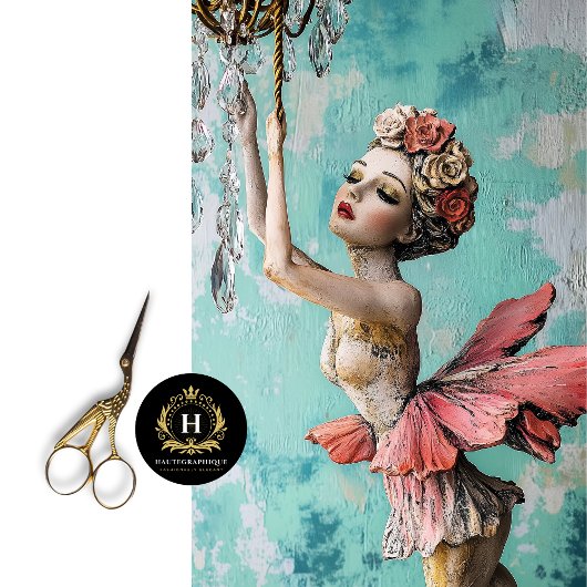 Whimsical Gothic Gargoyle Fairy Decoupage Seidenpapier