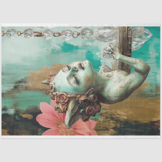 Whimsical Gothic Gargoyle Fairy Decoupage Seidenpapier (Vorderseite)