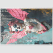 Whimsical Gothic Gargoyle Fairy Pink Wings Seidenpapier (Vorderseite)