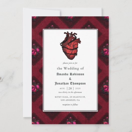 Whimsical Gothic Wedding Einladung (Vorderseite)
