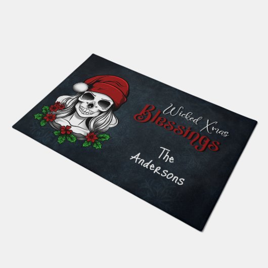 Whimsical Gothic Weihnachten Weihnachten Fußmatte (Schrägansicht)