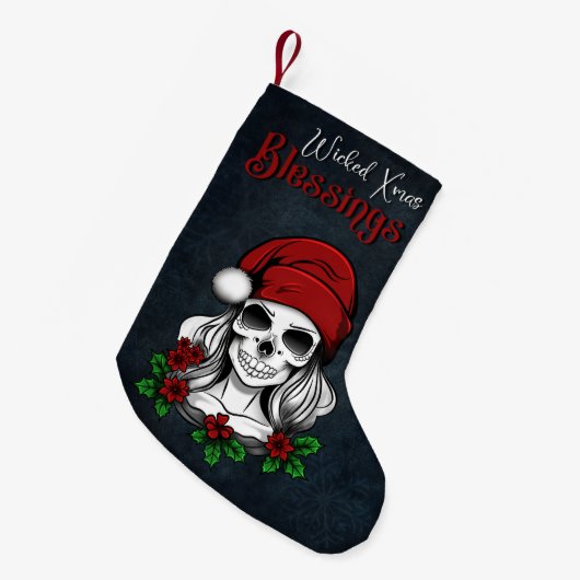Whimsical Gothic Weihnachten Weihnachten Kleiner Weihnachtsstrumpf (Vorderansicht (hängend))