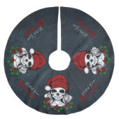 Whimsical Gothic Weihnachten Weihnachten Polyester Weihnachtsbaumdecke (Vorderseite)