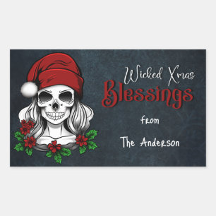 Whimsical Gothic Weihnachten Weihnachten Rechteckiger Aufkleber