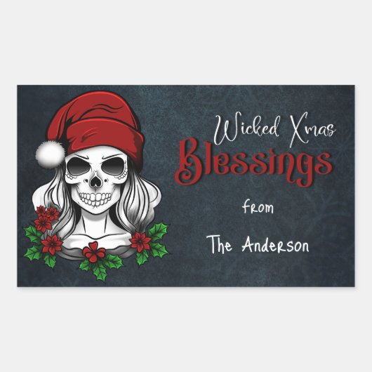Whimsical Gothic Weihnachten Weihnachten Rechteckiger Aufkleber (Vorderseite)