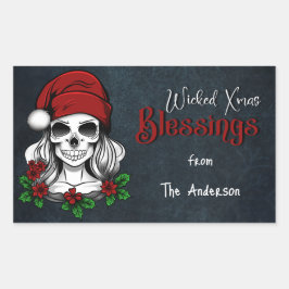 Whimsical Gothic Weihnachten Weihnachten Rechteckiger Aufkleber