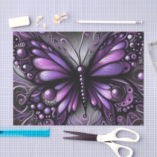 Whimsical Gothmets Lila Decoupage Seidenpapier (Handwerk)