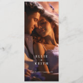 Whimsical Gradient Lila Blumenzwiebeln Foto Hochze Menükarte (Rückseite)