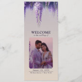 Whimsical Gradient Lila Blumenzwiebeln Foto Hochze Programm (Vorderseite)