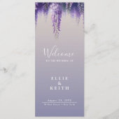 Whimsical Gradient Lila Floral Wedding Programm (Vorderseite)