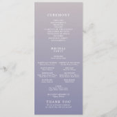 Whimsical Gradient Lila Floral Wedding Programm (Rückseite)