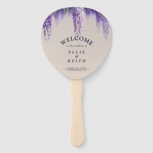 Whimsical Gradient Lila Floral Wedding Programm Fächer (Vorderseite)