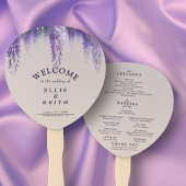 Whimsical Gradient Lila Floral Wedding Programm Fächer