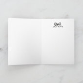 Whimsical Graduation Cap with Bow & Pearls Script Dankeskarte (Innenseite)