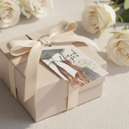 Whimsical Graduation Cap with Bow & Pearls Script Geschenkanhänger