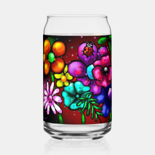 Whimsical Graffiti Style Blume Ladybug Dosenglas
