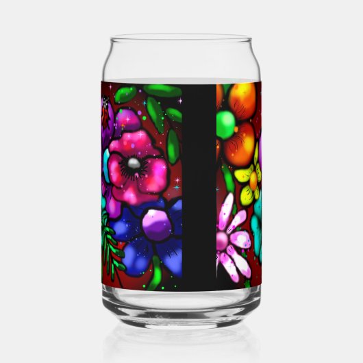 Whimsical Graffiti Style Blume Ladybug Dosenglas (Links)