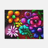 Whimsical Graffiti Style Blume Ladybug Fußmatte (Vorderseite)