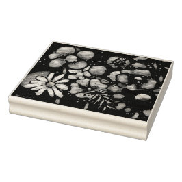 Whimsical Graffiti Style Blume Ladybug Gummistempel