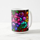 Whimsical Graffiti Style Blume Ladybug Kaffeetasse (VorderseiteRechts)