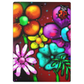 Whimsical Graffiti Style Blume Ladybug Klemmbrett (Rückseite)