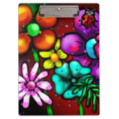 Whimsical Graffiti Style Blume Ladybug Klemmbrett (Vorderseite)