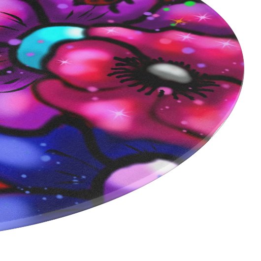 Whimsical Graffiti Style Blume Ladybug Schneidebrett (Ecke)