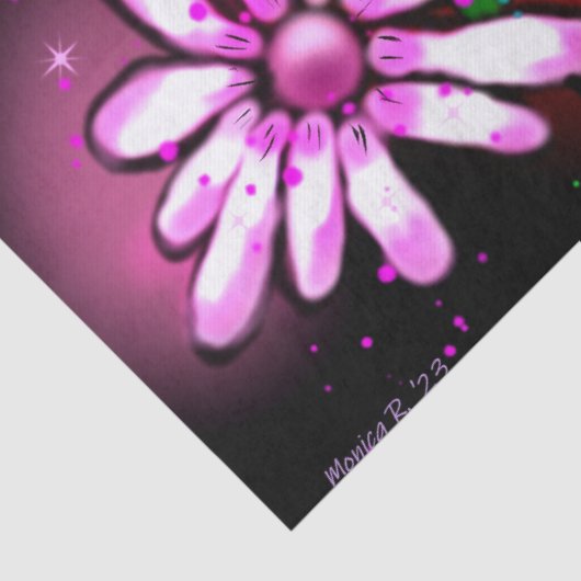 Whimsical Graffiti-Style Floral Ladybug Decoupage Seidenpapier (Detail)