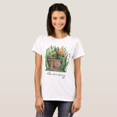 Whimsical Gramophone Fairytale House Wasserfarbe T-Shirt (Vorne ganz)