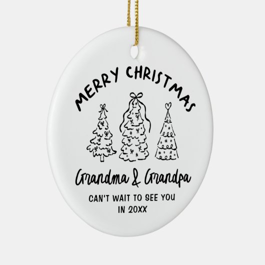 Whimsical Grandparents Pregnancy Announcement Keramik Ornament (Rechts)