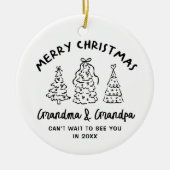 Whimsical Grandparents Pregnancy Announcement Keramik Ornament (Vorne)