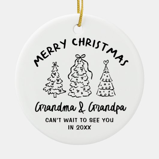 Whimsical Grandparents Pregnancy Announcement Keramik Ornament (Vorne)