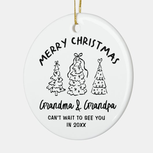 Whimsical Grandparents Pregnancy Announcement Keramik Ornament (Links)