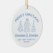 Whimsical Grandparents Pregnancy Announcement Keramik Ornament (Rechts)