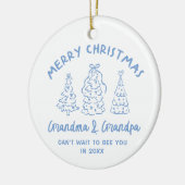 Whimsical Grandparents Pregnancy Announcement Keramik Ornament (Links)