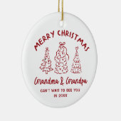 Whimsical Grandparents Pregnancy Announcement Keramik Ornament (Rechts)
