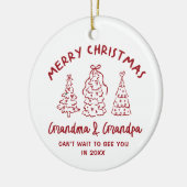 Whimsical Grandparents Pregnancy Announcement Keramik Ornament (Links)