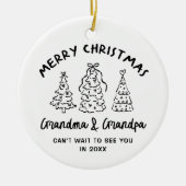 Whimsical Grandparents Pregnancy Announcement Keramik Ornament (Vorne)