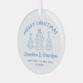 Whimsical Grandparents Pregnancy Announcement Ornament Aus Glas (Vorderseite links)