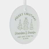 Whimsical Grandparents Pregnancy Announcement Ornament Aus Glas (Vorderseite Rechts)