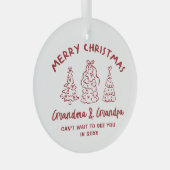 Whimsical Grandparents Pregnancy Announcement Ornament Aus Glas (Vorderseite Rechts)