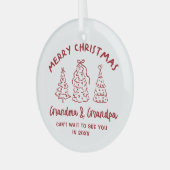 Whimsical Grandparents Pregnancy Announcement Ornament Aus Glas (Vorderseite links)