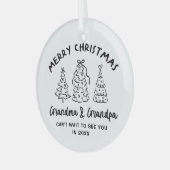 Whimsical Grandparents Pregnancy Announcement Ornament Aus Glas (Vorderseite links)