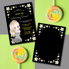 Whimsical Grau Dress Princess Floral Geburtstag Einladung